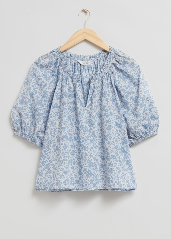 Loose-Fit Frilled Edge Blouse