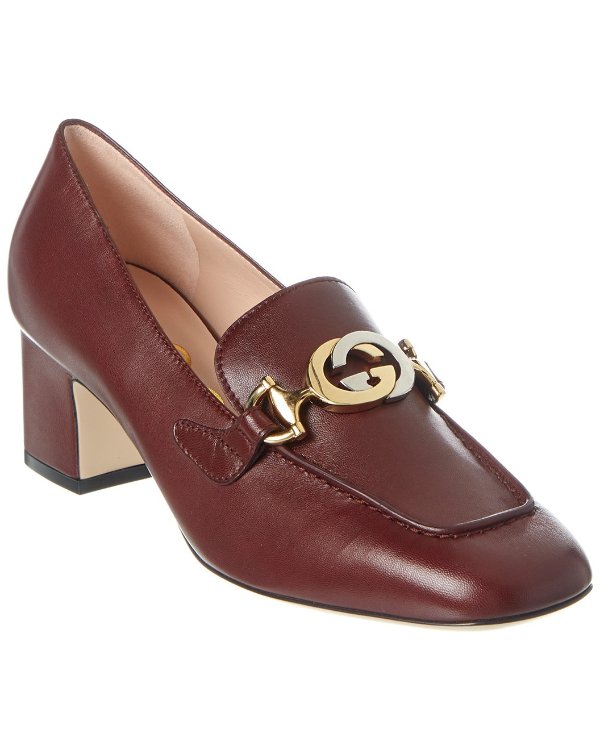 Zumi Mid-Heel Leather Loafer