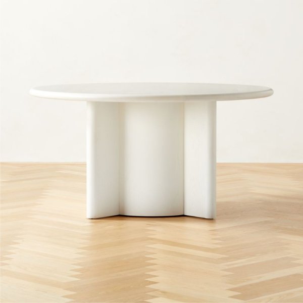 Geary Round White Wood Dining Table 60"