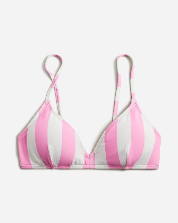 French bikini top in pink stripe