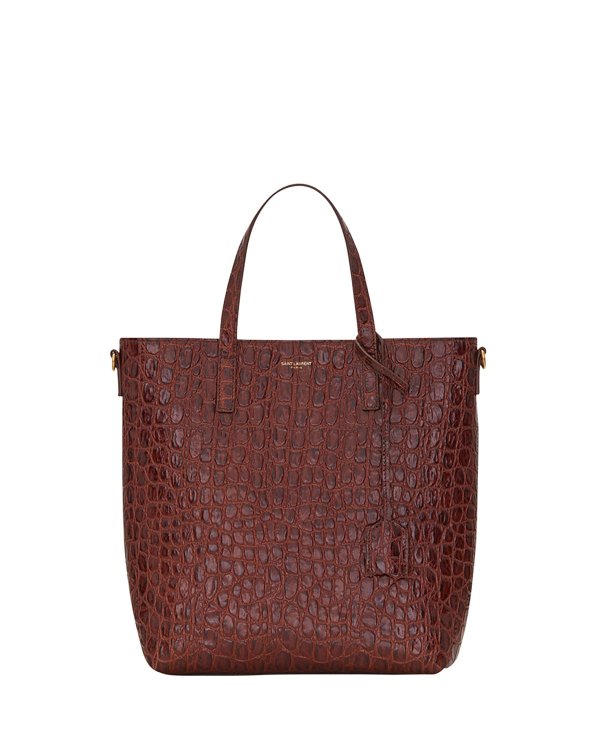 YSL Toy Shopping Stamped Croc Tote Bag
