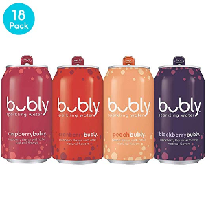 折扣升级：bubly 气泡水 混合口味 (树莓、蔓越莓、黑莓、桃子)  12oz 18罐