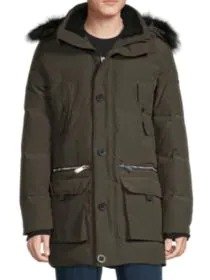 Faux Fur-Lined & Trimmed Parka Coat