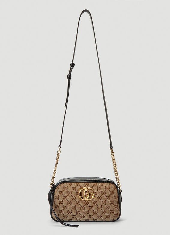 GG Marmont Small Shoulder Camera Bag in Brown