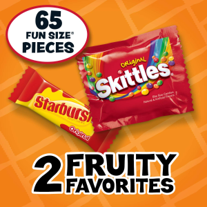 SKITTLES & STARBURST Fun Size Variety Mix 31.9oz Bag 65 Pieces