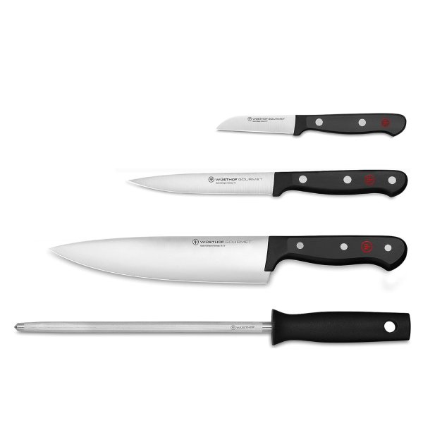 Wüsthof Gourmet 4-Piece Chef's Knife Set, Black