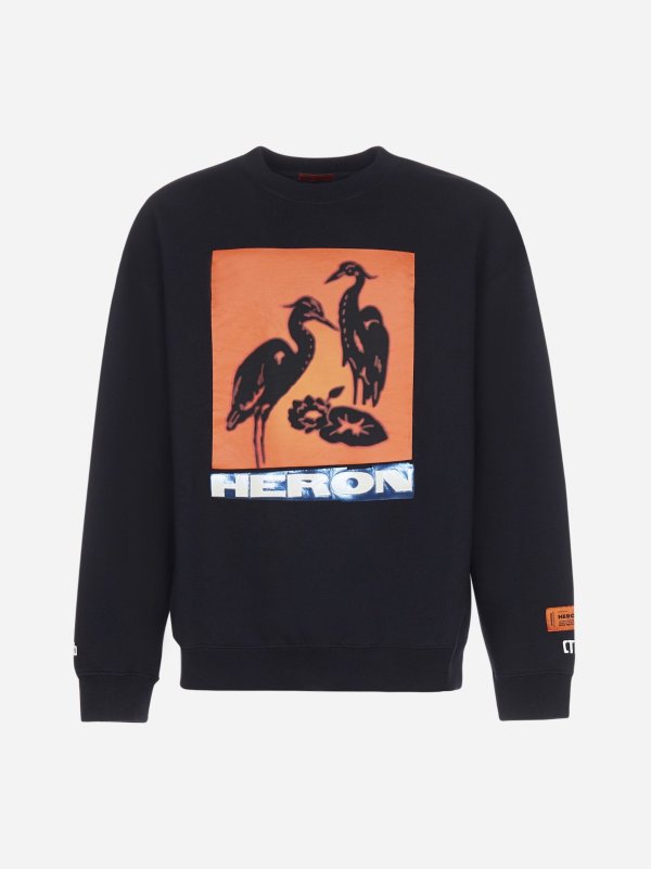 Heron-logo cotton sweatshirt