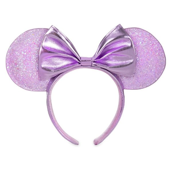 Minnie Mouse Metallic Ear Headband with Bow – Lilac | shopDisney