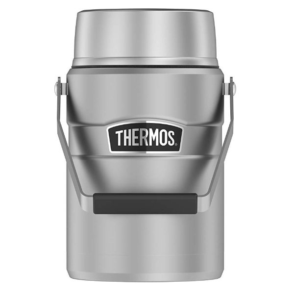 Thermos Stainless King 47 Ounce Vacuum Insulated Food Jar with 2 Inserts, Stainless Steel