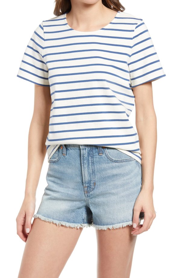 Atmore Stripe Luxe Boxy Crop T-Shirt