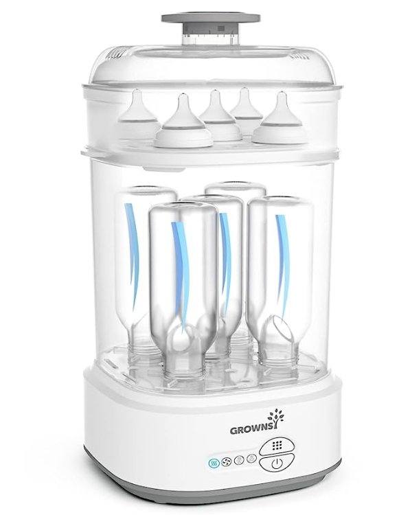 Grownsy Bottle Sterilizer and Dryer, Compact Electric Steam Baby Bottle Sterilizer