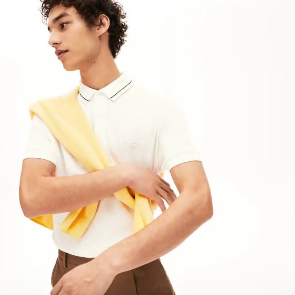 Men's Regular Fit Linen-Blend Polo Shirt