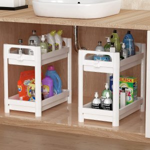 SOYO 2-Tier Bathroom Cabinet Under Shelf