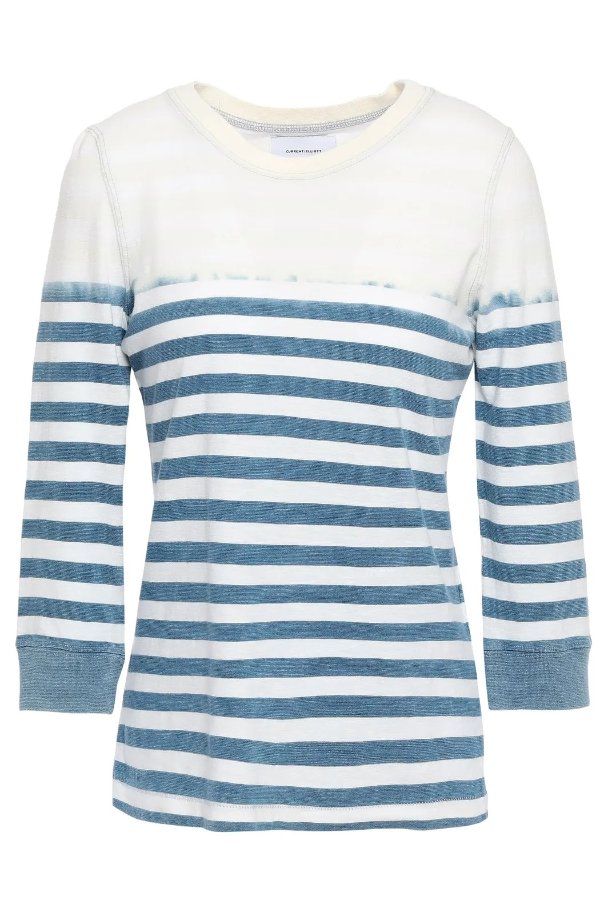 The Poolboy bleached striped cotton-jersey top