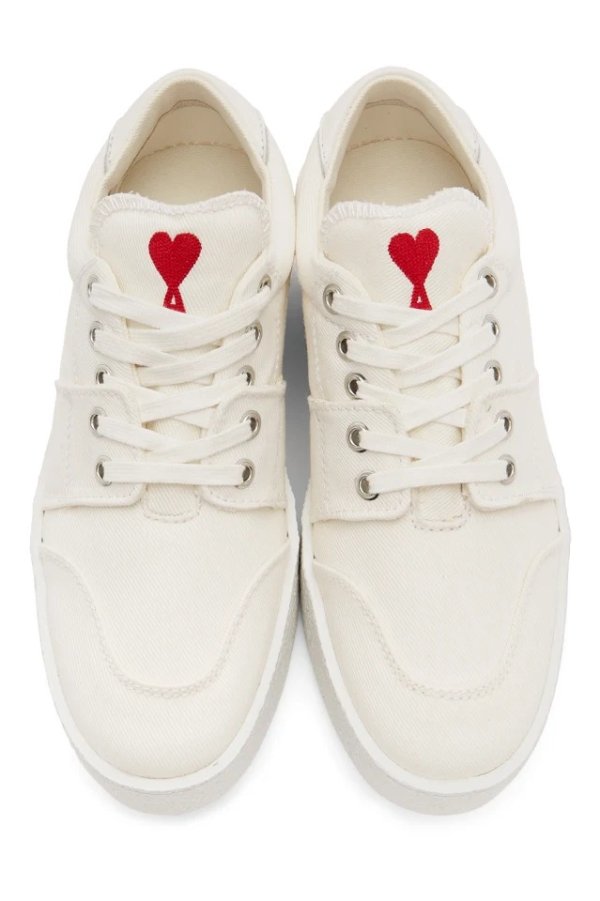 White Ami De Coeur Low Sneakers