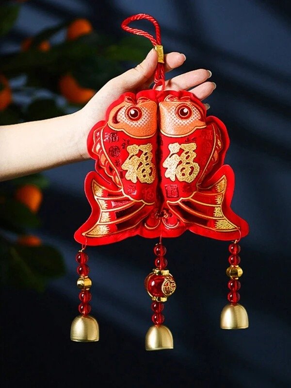 2024 Year Of The Dragon Decoration New Year Pendant For Chinese Spring Festival Home Living Room Decor Fu Character Wind Chime Hanging Ornament