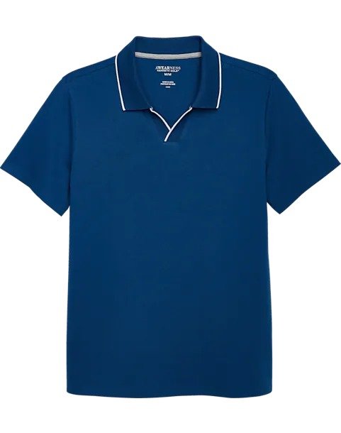 Awearness Kenneth Cole Slim Fit Polo with Tipping, Royal Blue - Men's Sale | Men's Wearhouse