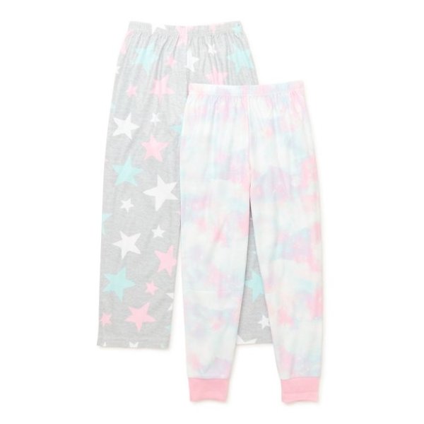 Girls' Pajama Pants, 2-Pack, Sizes 4-12