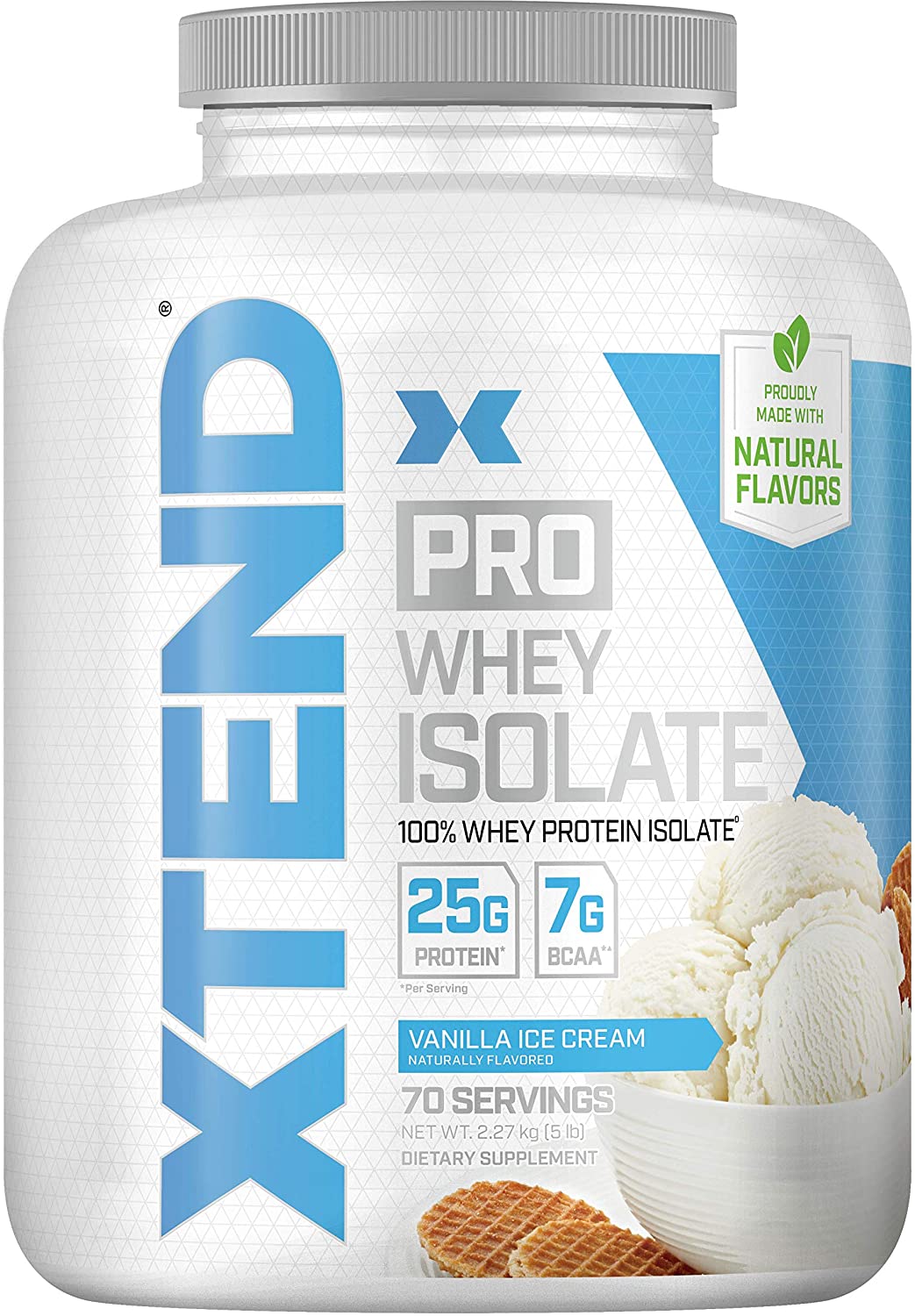 Amazon.com: XTEND Pro Protein Powder Vanilla Ice Cream | 100% Whey Protein Isolate | Keto Friendly + 7g BCAAs with Natural Flavors | Gluten Free Low Fat Post Workout Drink | 5lbs 蛋白粉