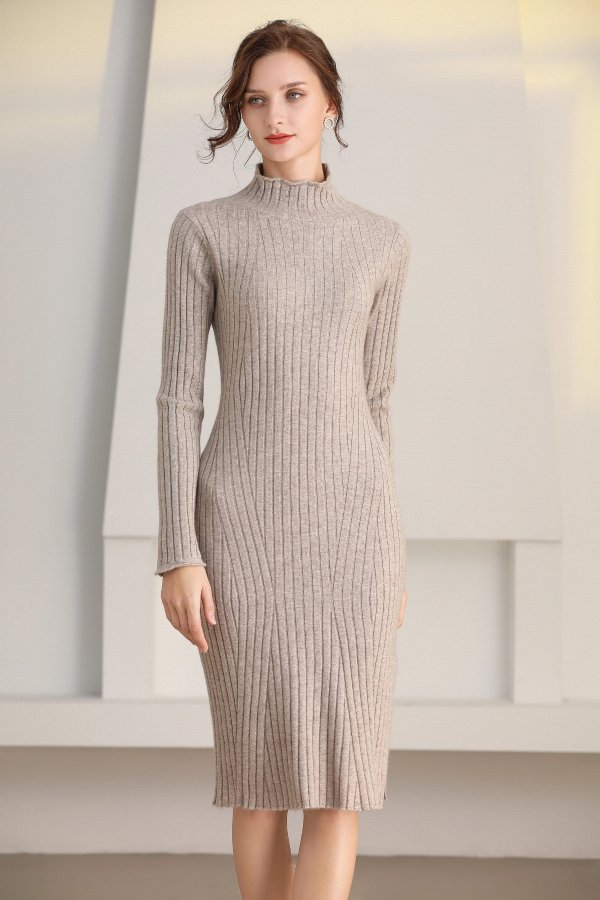 | Brown Bara Cashmere Knit Dress