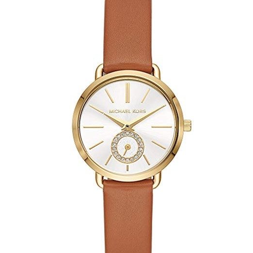 Watches Womens Gold-Tone and Luggage Leather Portia Watch