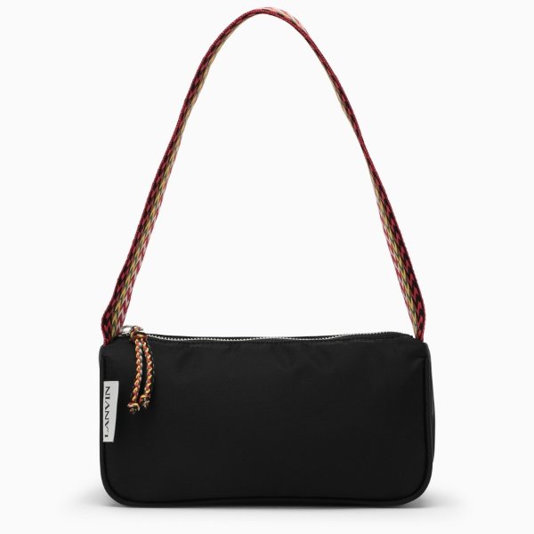 Black mini bag with multicoloured handle