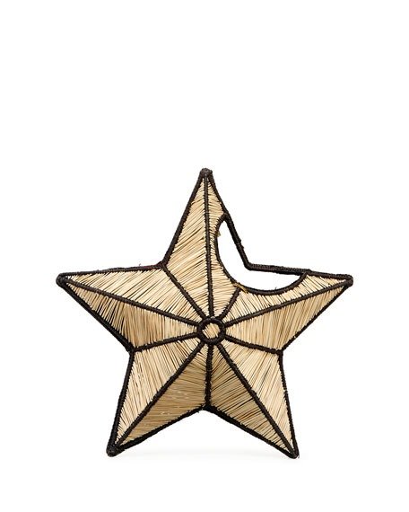 Small Star Straw Clutch Bag