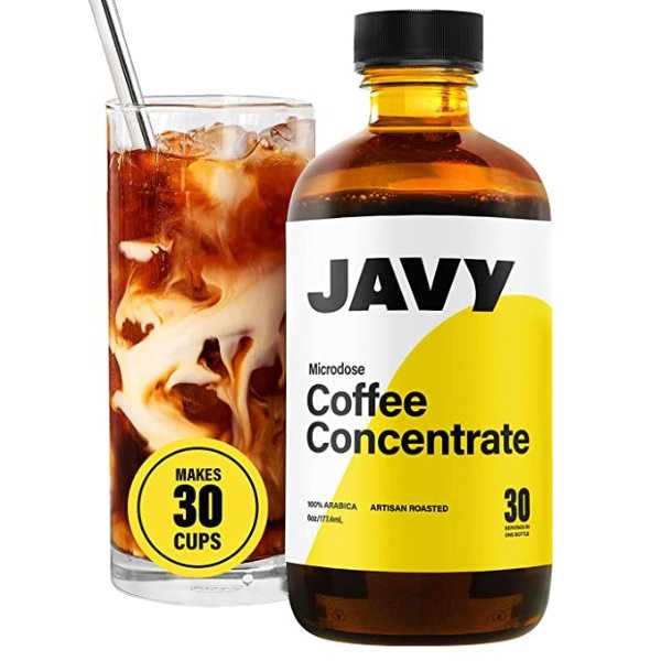 Javy Cold Brew Coffee Concentrate, Iced Coffee, Arabica Coffee Beverages, 30X Liquid Coffee Concentrate, Instant Coffee Alternative, Concentrated Ice Coffee Drinks & Cold-Brew, Coffee Gifts, 6 oz.