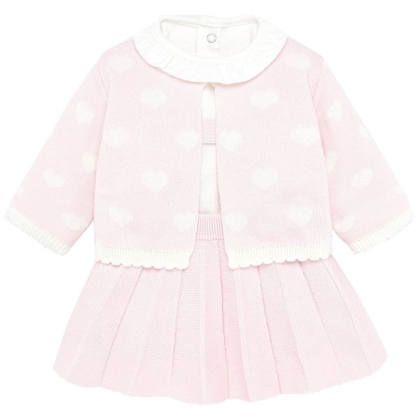 Light Pink Top, Cardigan and Pleated Skirt | AlexandAlexa