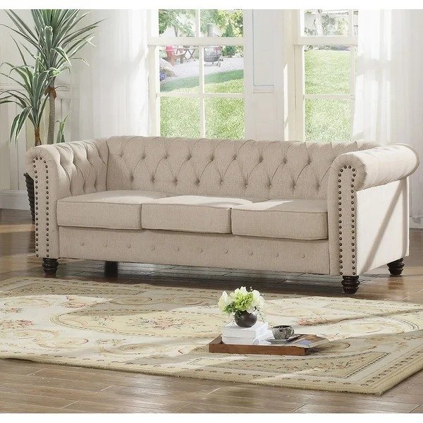 Best Master Furniture Tufted Upholstered Sofa