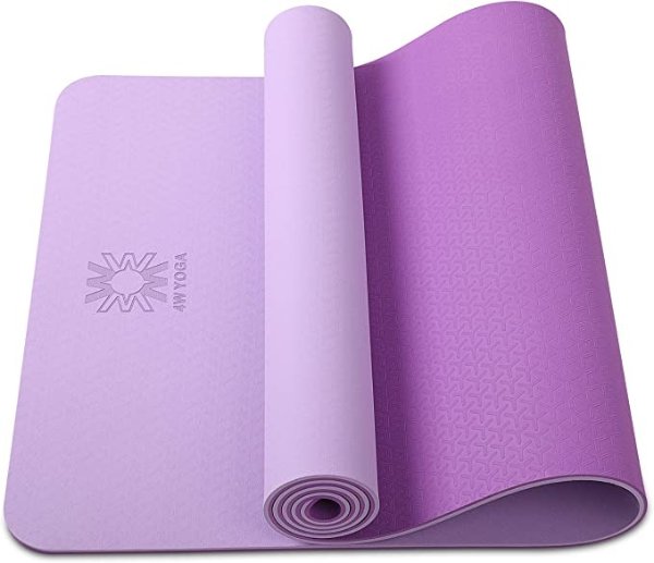 Yoga Mat Eco Friendly TPE Non Slip Yoga Mats By SGS Certified with Carrying Strap,72"x24" Extra Thick 1/4" for Yoga Pilates Fitness, Best Gift for Lover