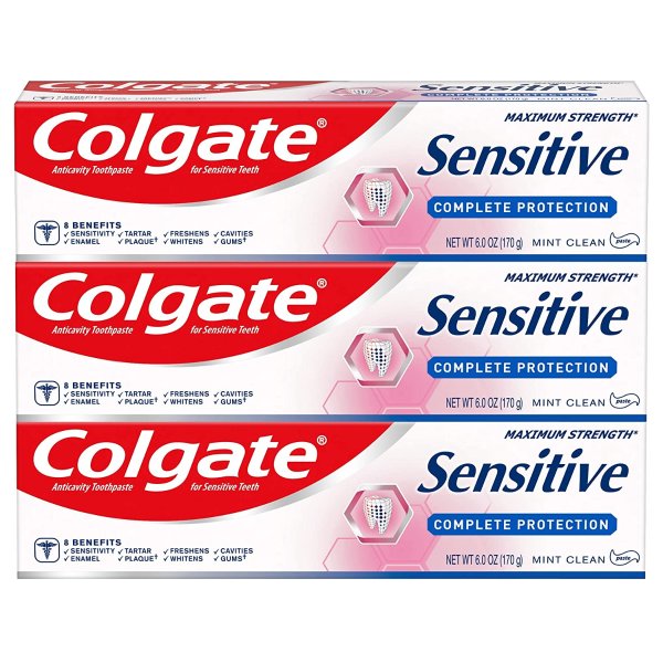 Sensitive Toothpaste, Complete Protection, Mint - 6 Ounce (Pack of 3)