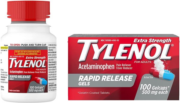 Extra Strength Acetaminophen Rapid Release Gels, Pain Reliever & Fever Reducer, 100 ct