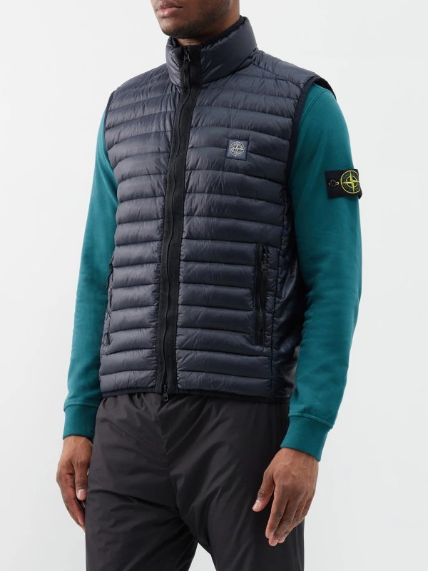 Logo-patch quilted down gilet