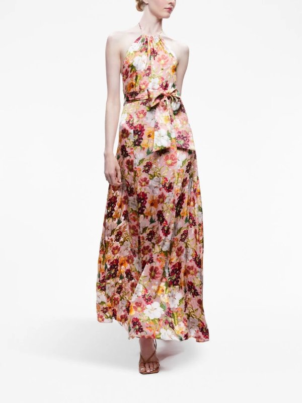 Dita floral-print halterneck dress