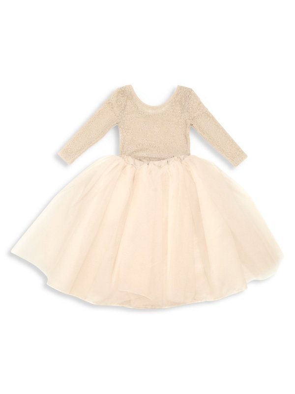 Little Girl's 2-Piece Lace Bodysuit & Tutu Skirt Set