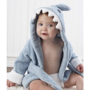 Baby Aspen Baby "Let the Fin Begin" Blue Terry Shark Robe, Blue, 0-9 months