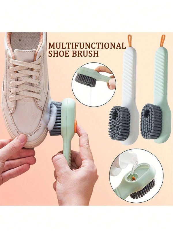 1pc Multifunctional Cleaning Brush Soft Brush Hair Liquid Filling Cleaning Tool For Shoes, Clothes, Kitchen - Random Color | SHEIN USA