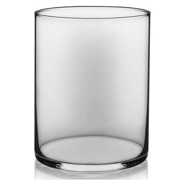 Clear Glass 8" H Wide Cylinder Floral Vase