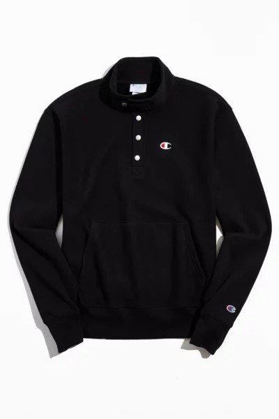 Reverse Weave Quarter-Snap Pullover Sweatshirt