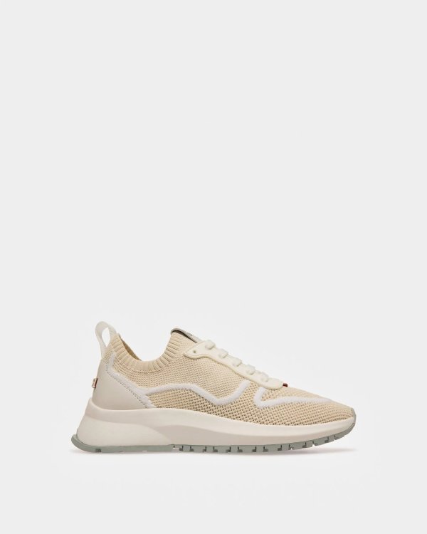 Davyn Mesh And Leather Sneakers In Dusty White