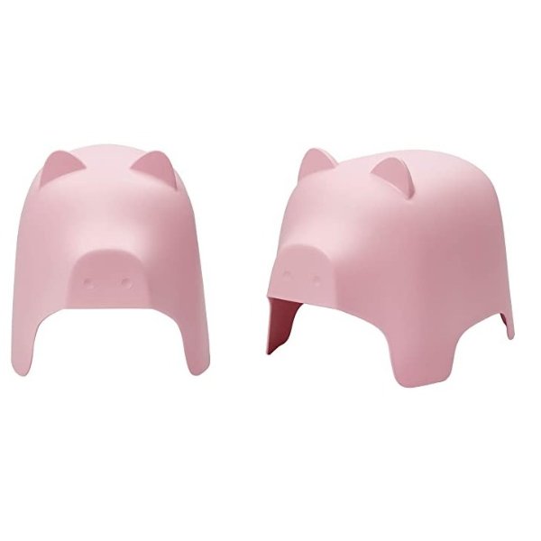 Premium Plastic Stackable Kids Chairs, Pink Pig, 2-Pack