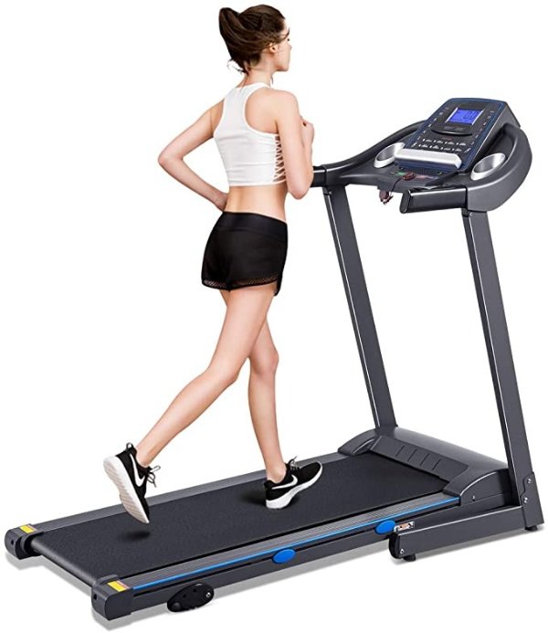 Folding Treadmill, Electric Motorized Running/Walking Machine with LCD Display, Heavy Duty Exercise Machine for Home/Gym