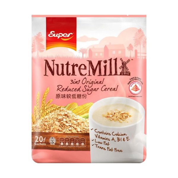 SUPER NutreMill 3 in 1 Original Reduced Sugar Cereal 27g x 20s