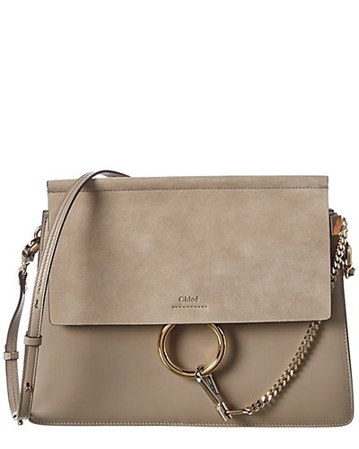 Faye Medium Leather & Suede Shoulder Bag
