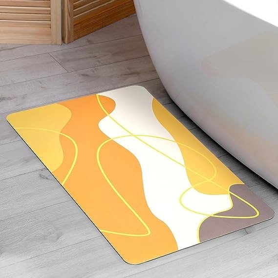 YIHOUSE Ultra Thin Bath Mat Quick Dry Floor Mat, Super Absorbent Bathroom  Rugs, Rubber Backed Bath Mat for Bathroom Non Slip, Washable Thin Bathroom