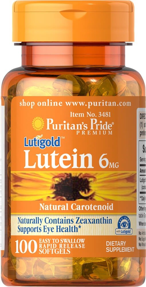 Lutein 6 mg with Zeaxanthin 100 Softgels | Eye Health Savings Supplements | Puritan's Pride