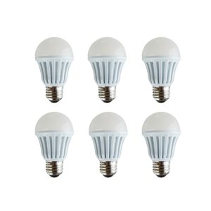 6 x HitLights 6W A19/E26, LED Light Bulbs, 40W Replacement, 380 Lumens, Non-Dimmable, UL, 2700K/Warm White