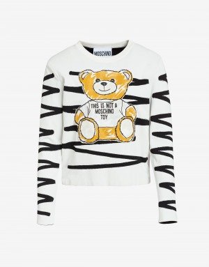Viscose sweater Brushstroke Teddy Bear - SS19 Ready-to-Bear - SS19 COLLECTION - Moods - Moschino | Moschino Shop Online