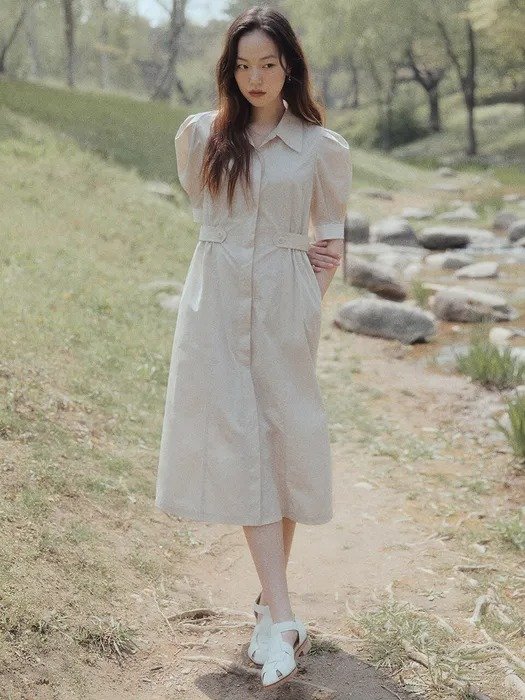 [X Your name Here] Puff Sleeve Shirt Dress